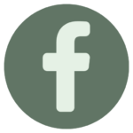 Light green outline of a Facebook logo icon inside of a sage green circle - Instagram Highlight Cover Icon