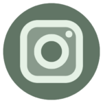 Light green outline of a Instagram logo icon inside of a sage green circle - Instagram Highlight Cover Icon